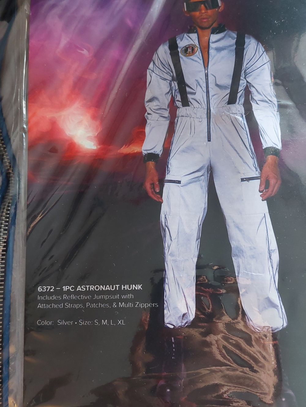 Roma Silver Reflective Astronaut Jumpsuit with Black Straps